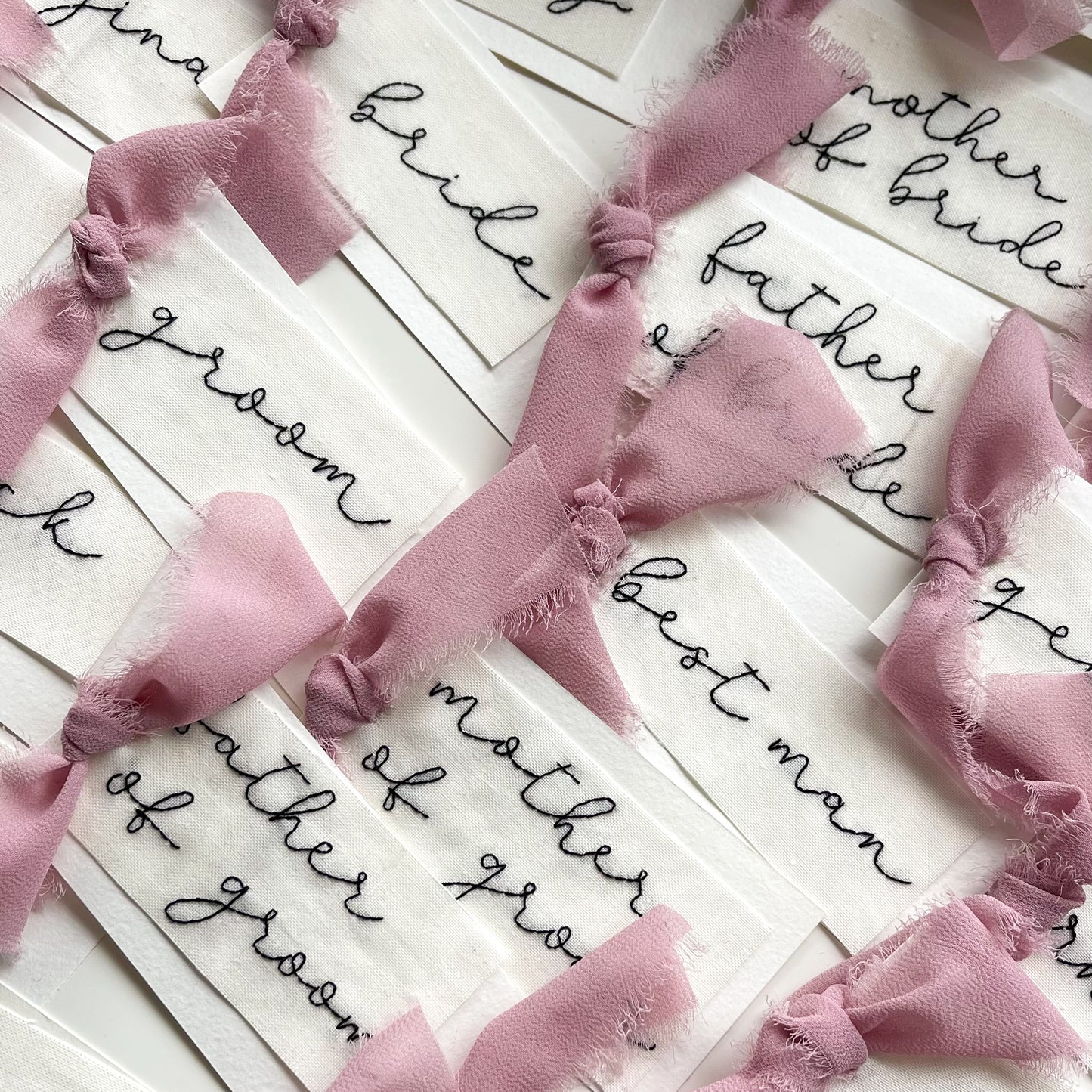 Personalised Embroidered Wedding Place Names