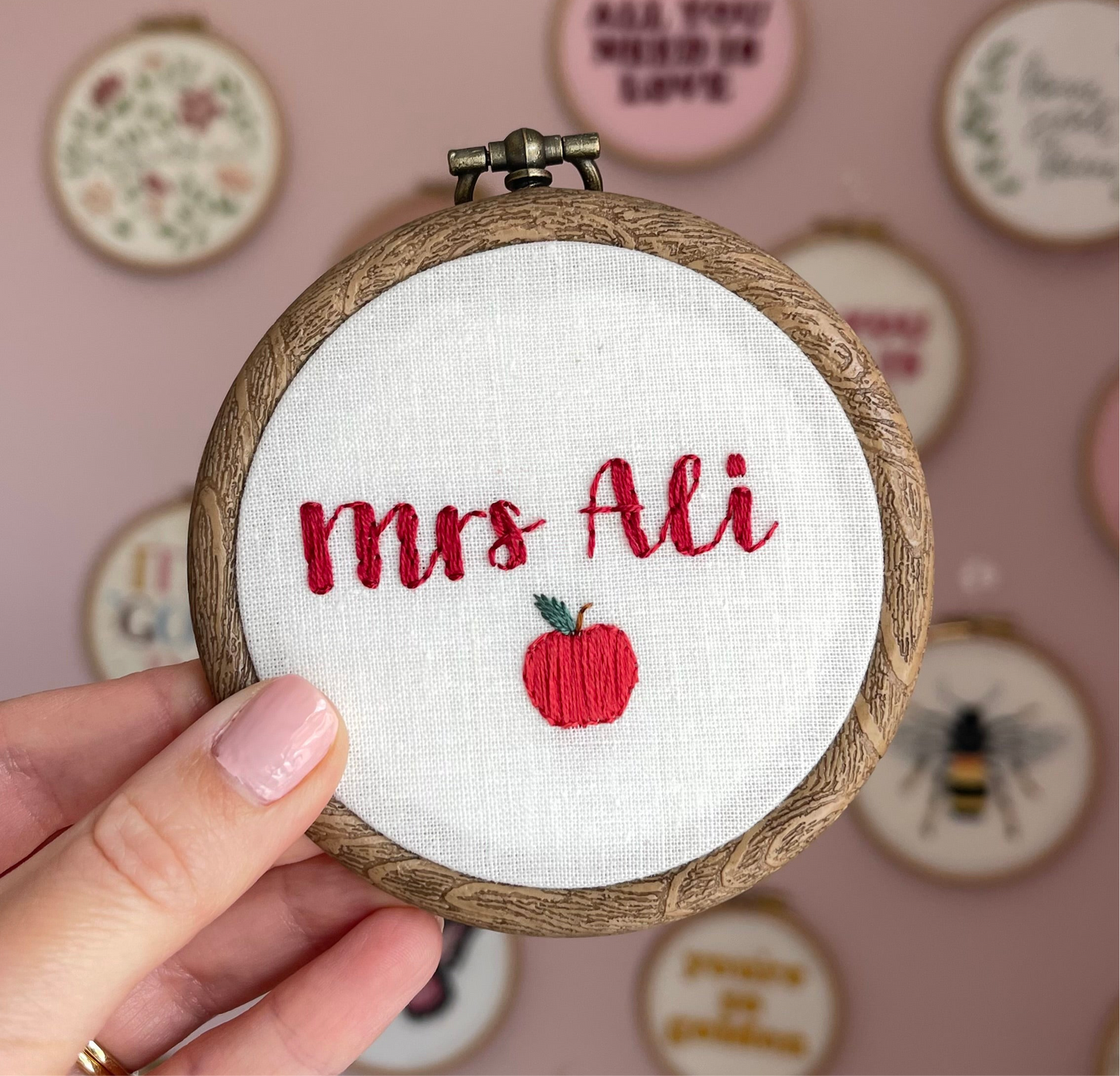 Teacher Hand Embroidery Hoop