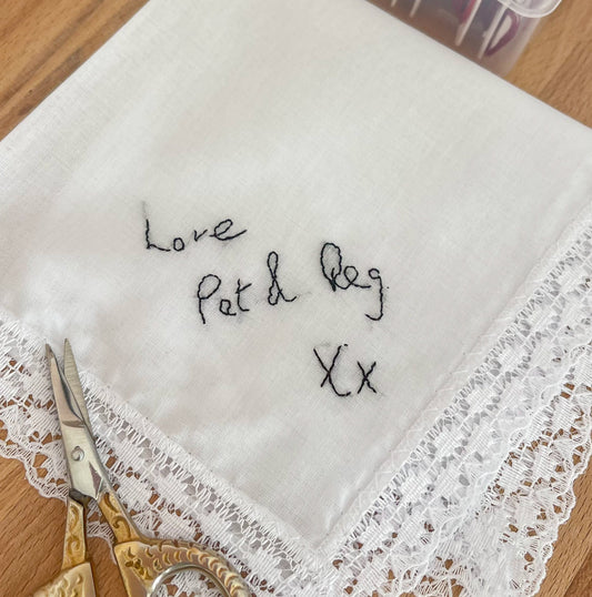 Handwriting Embroidered Handkerchief