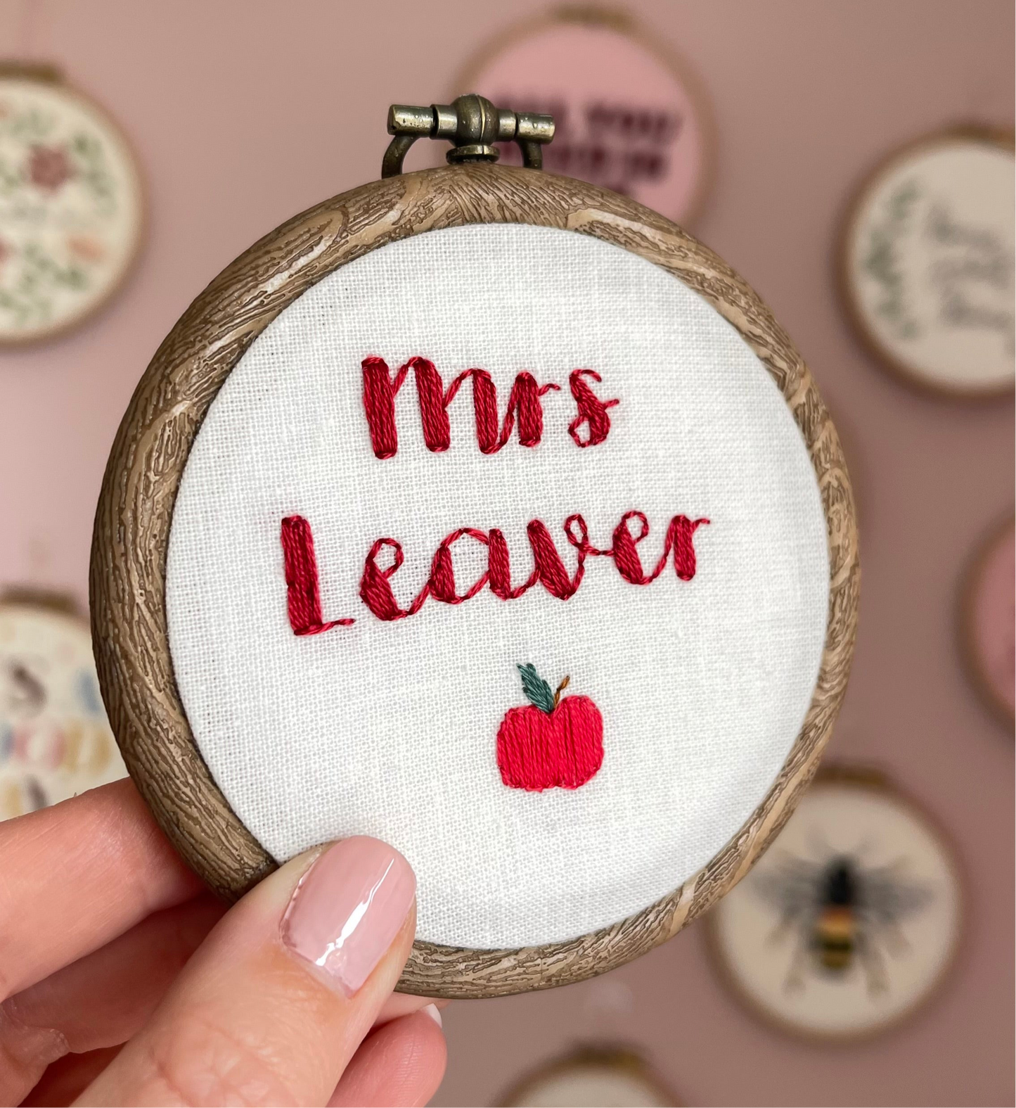 Teacher Hand Embroidery Hoop