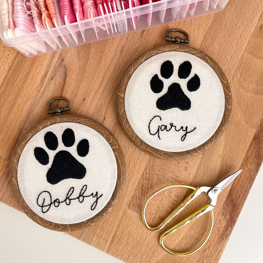 Personalised Pet Paw Print Embroidery