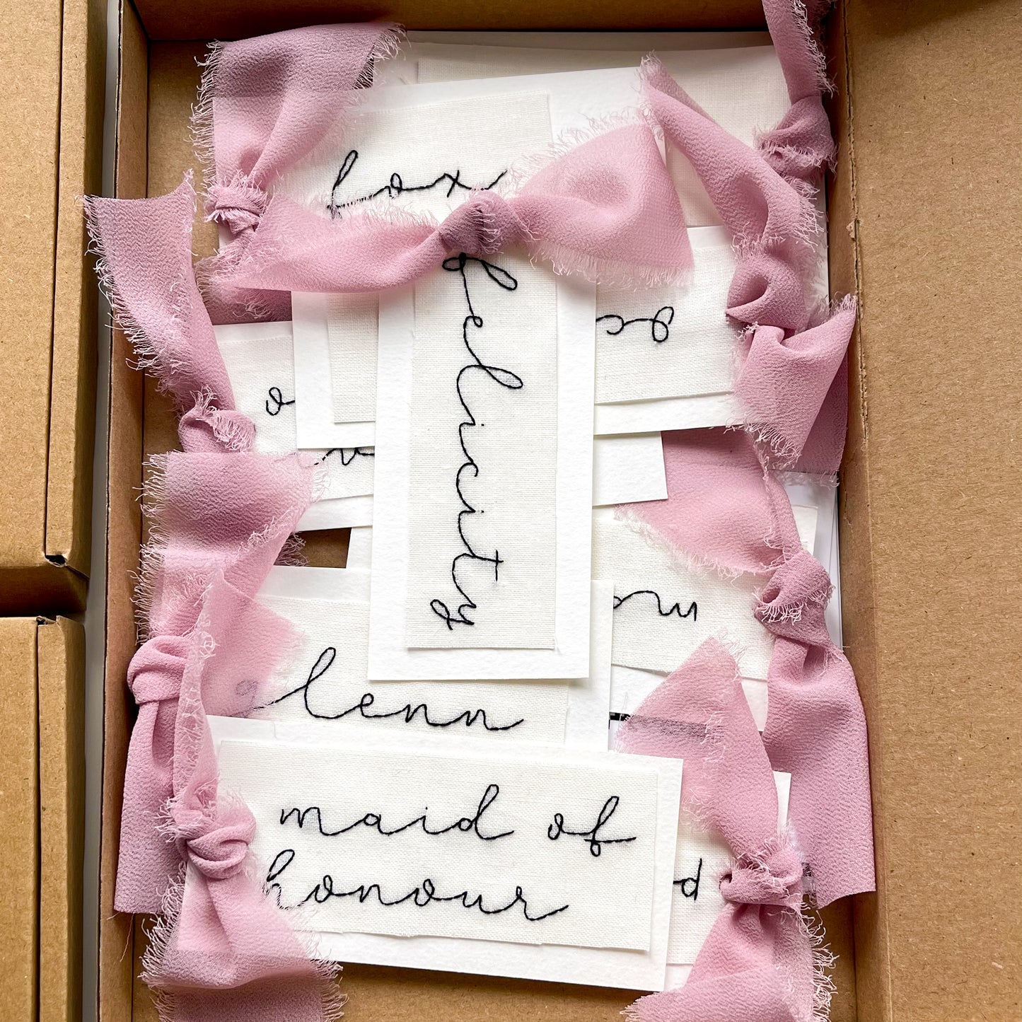 Personalised Embroidered Wedding Place Names