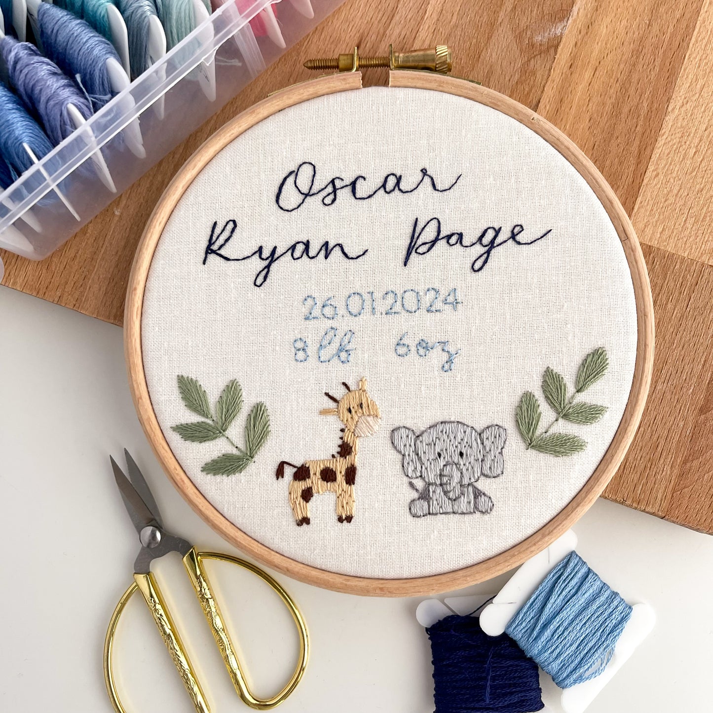 Baby Personalised Embroidery Hoop