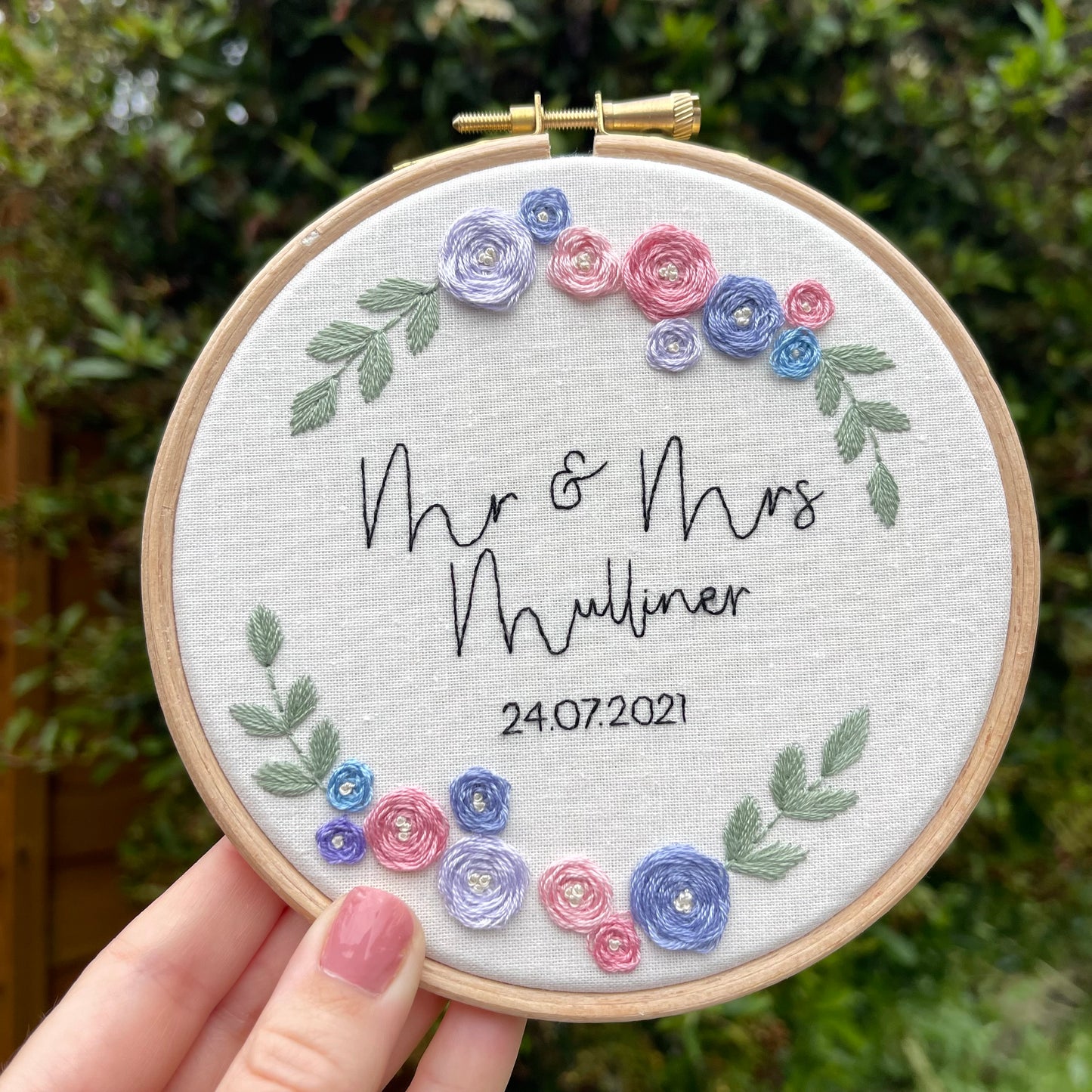 Personalised Wedding Hand Embroidery