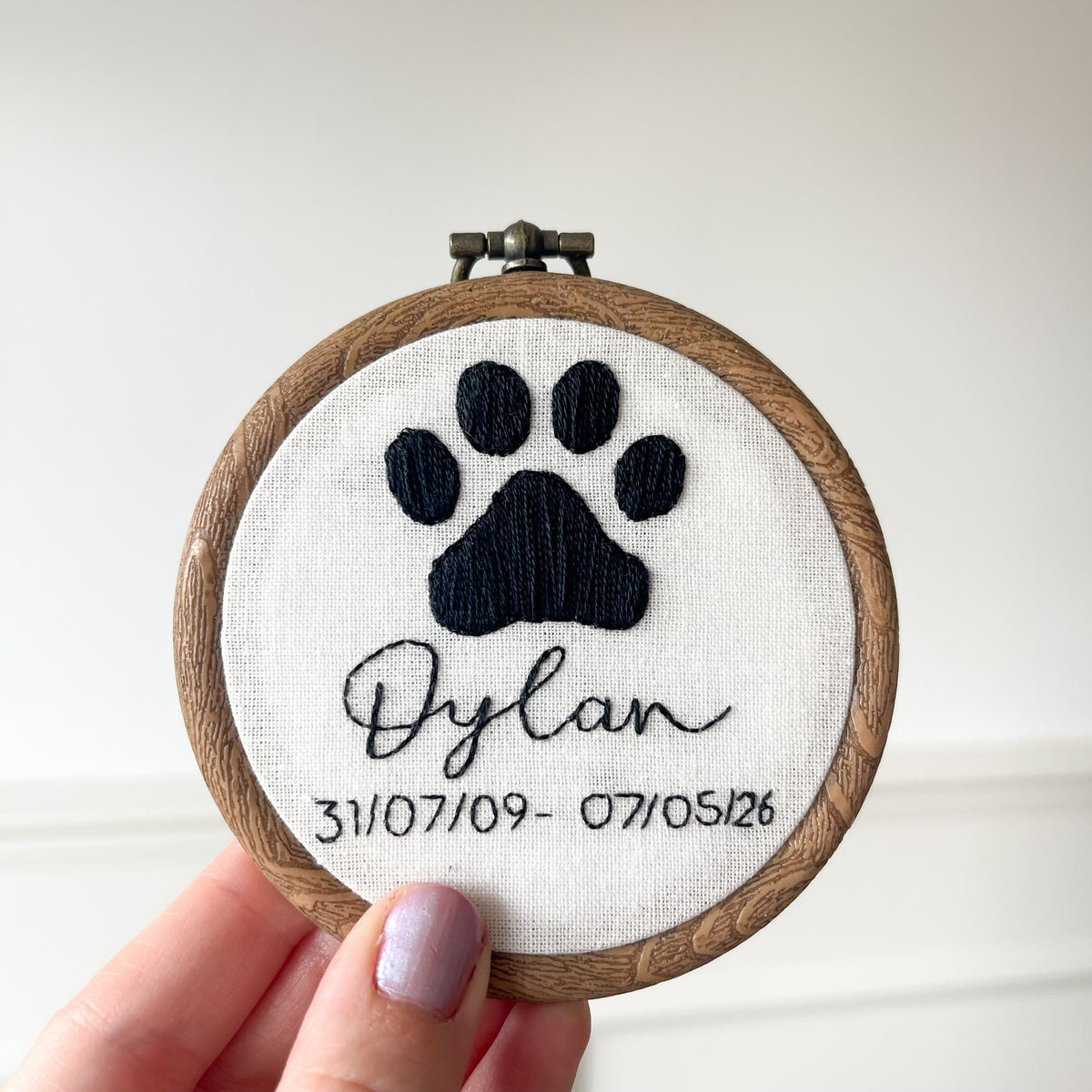 Personalised Pet Memorial Embroidery