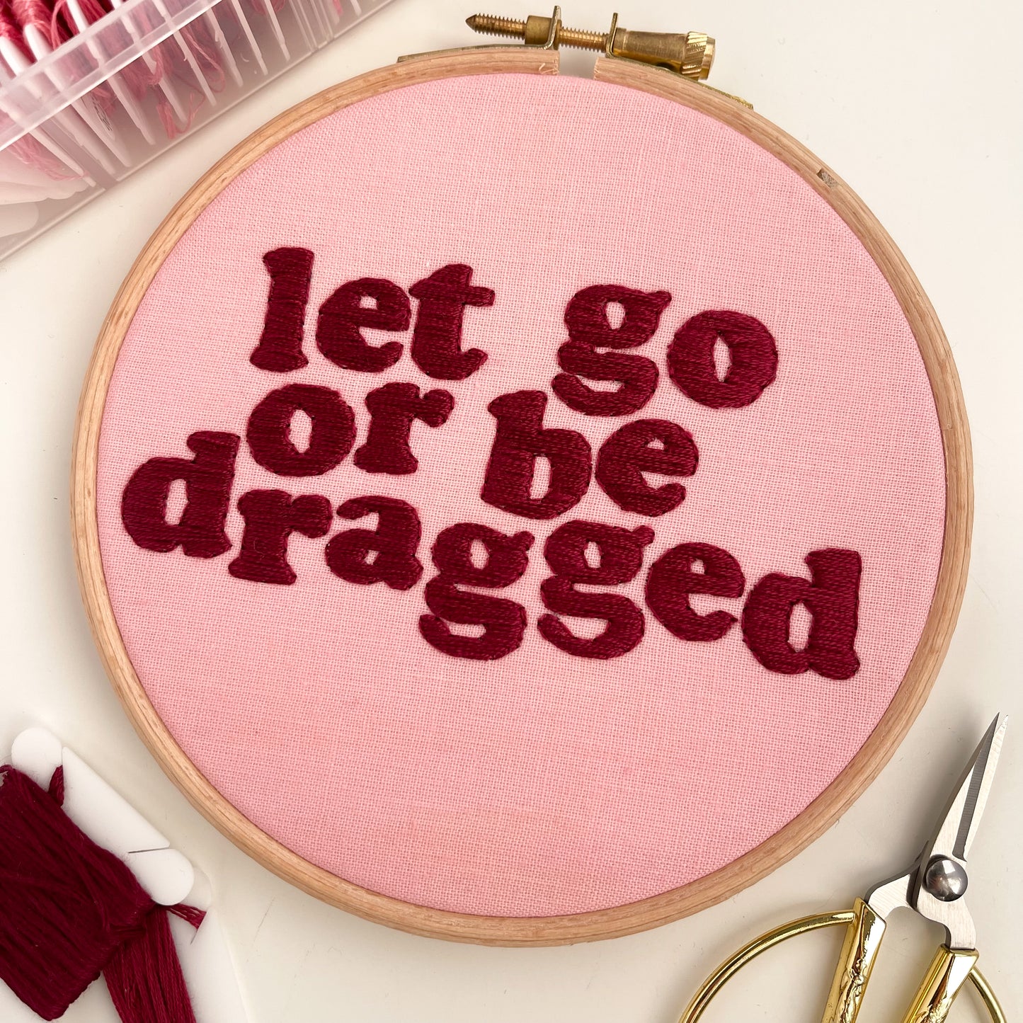 Custom Retro Quote Text Embroidery