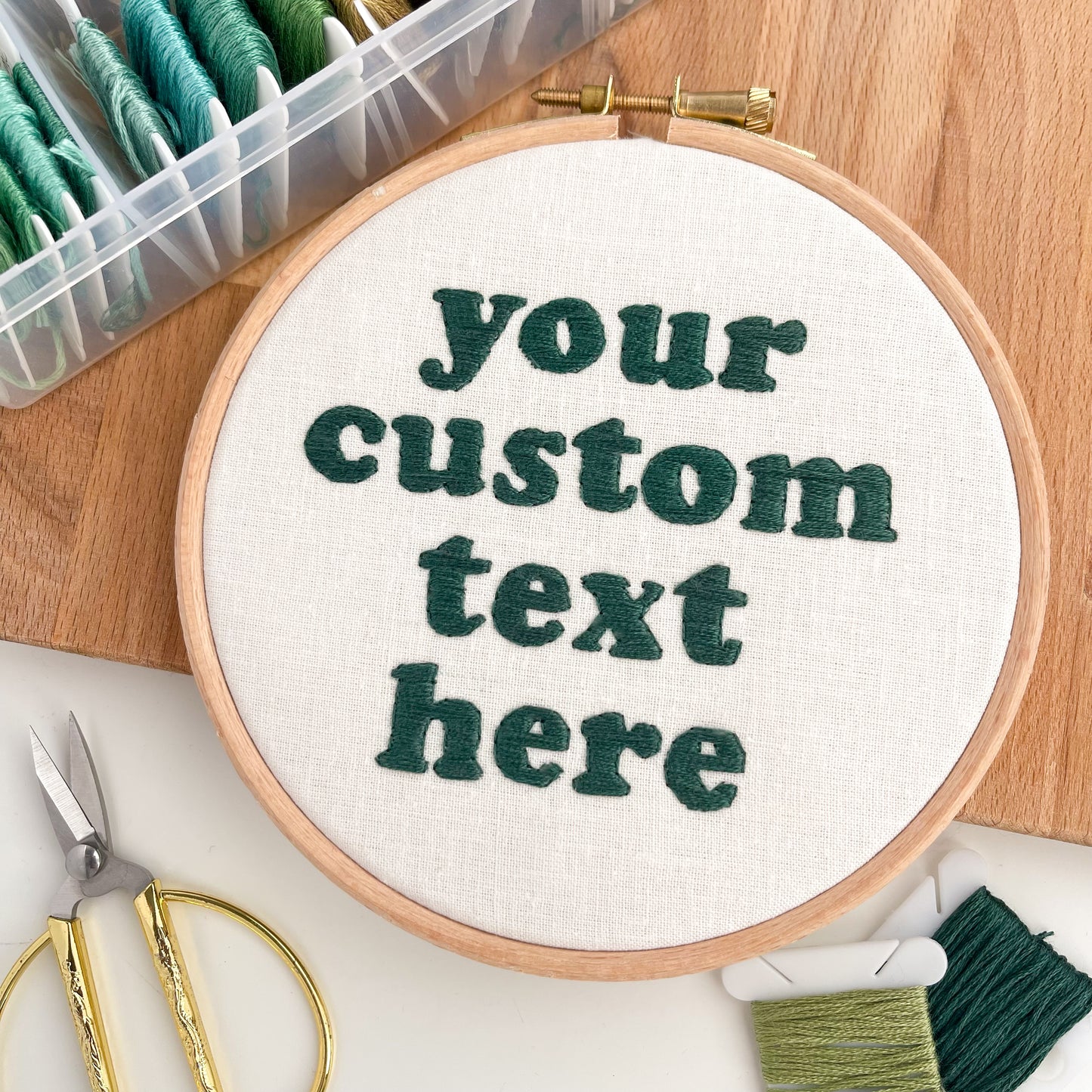 Custom Retro Quote Text Embroidery