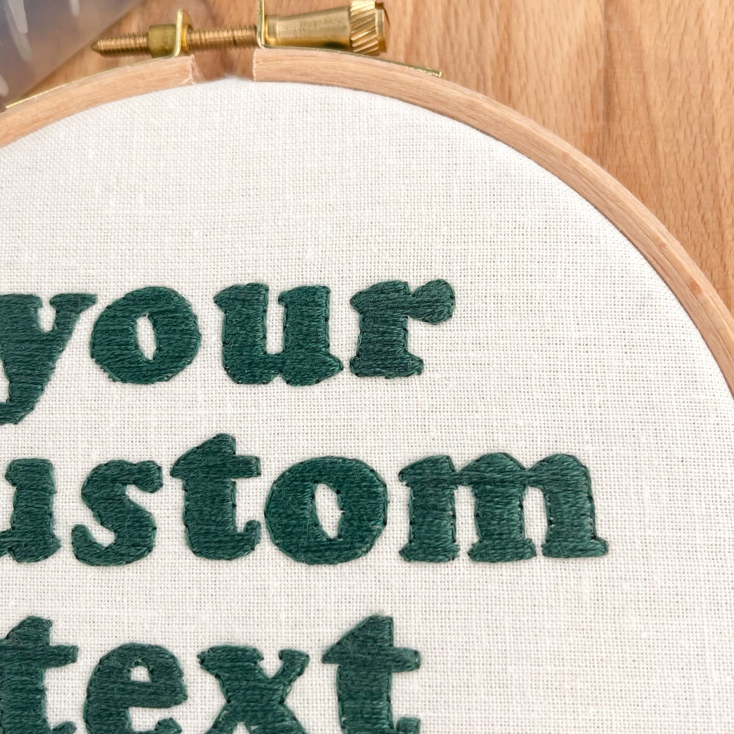 Custom Retro Quote Text Embroidery
