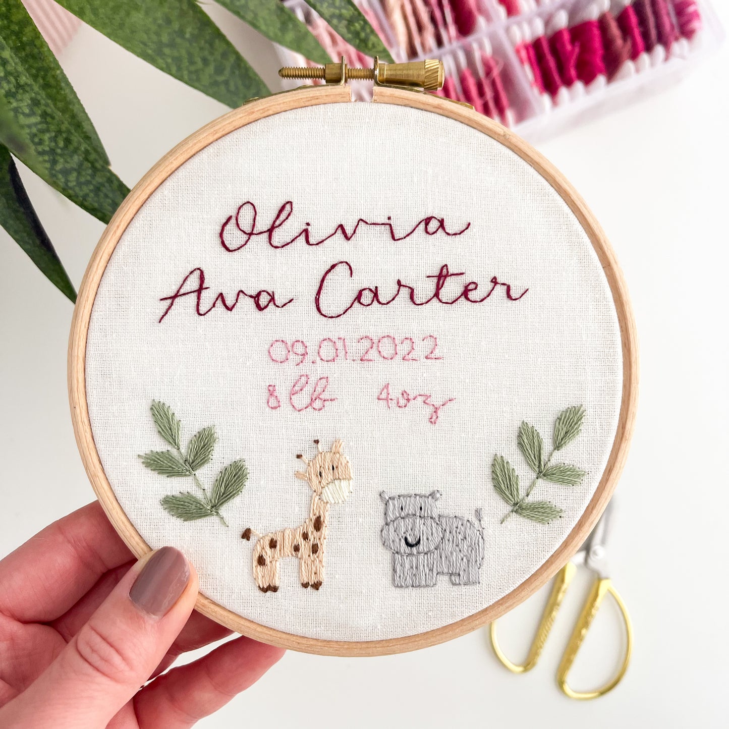 Baby Personalised Embroidery Hoop