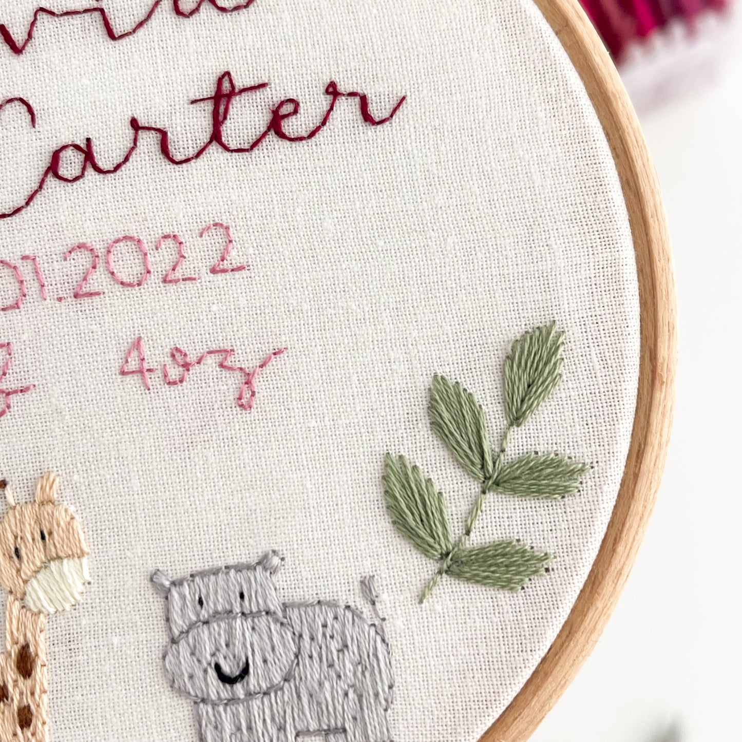 Baby Personalised Embroidery Hoop