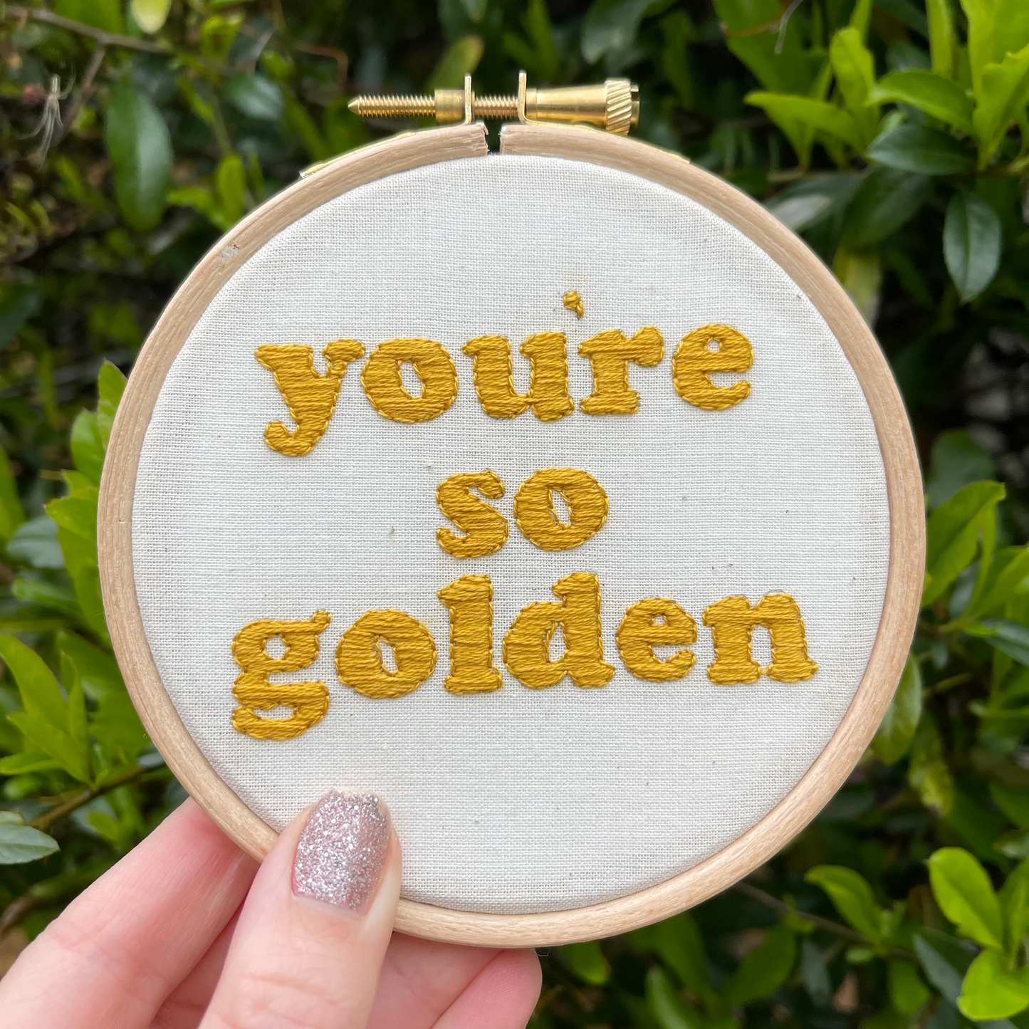 Custom Retro Quote Text Embroidery