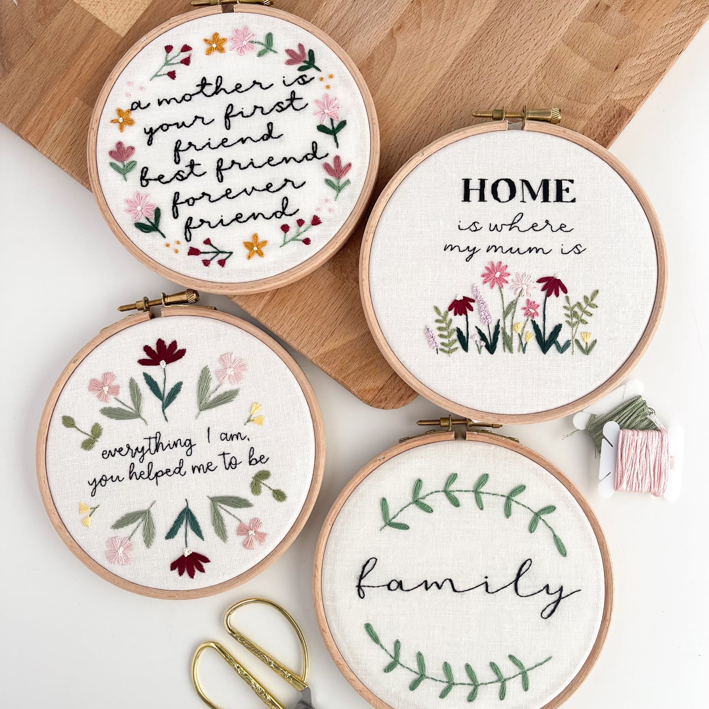 Mother Best Friend Embroidery Hoop