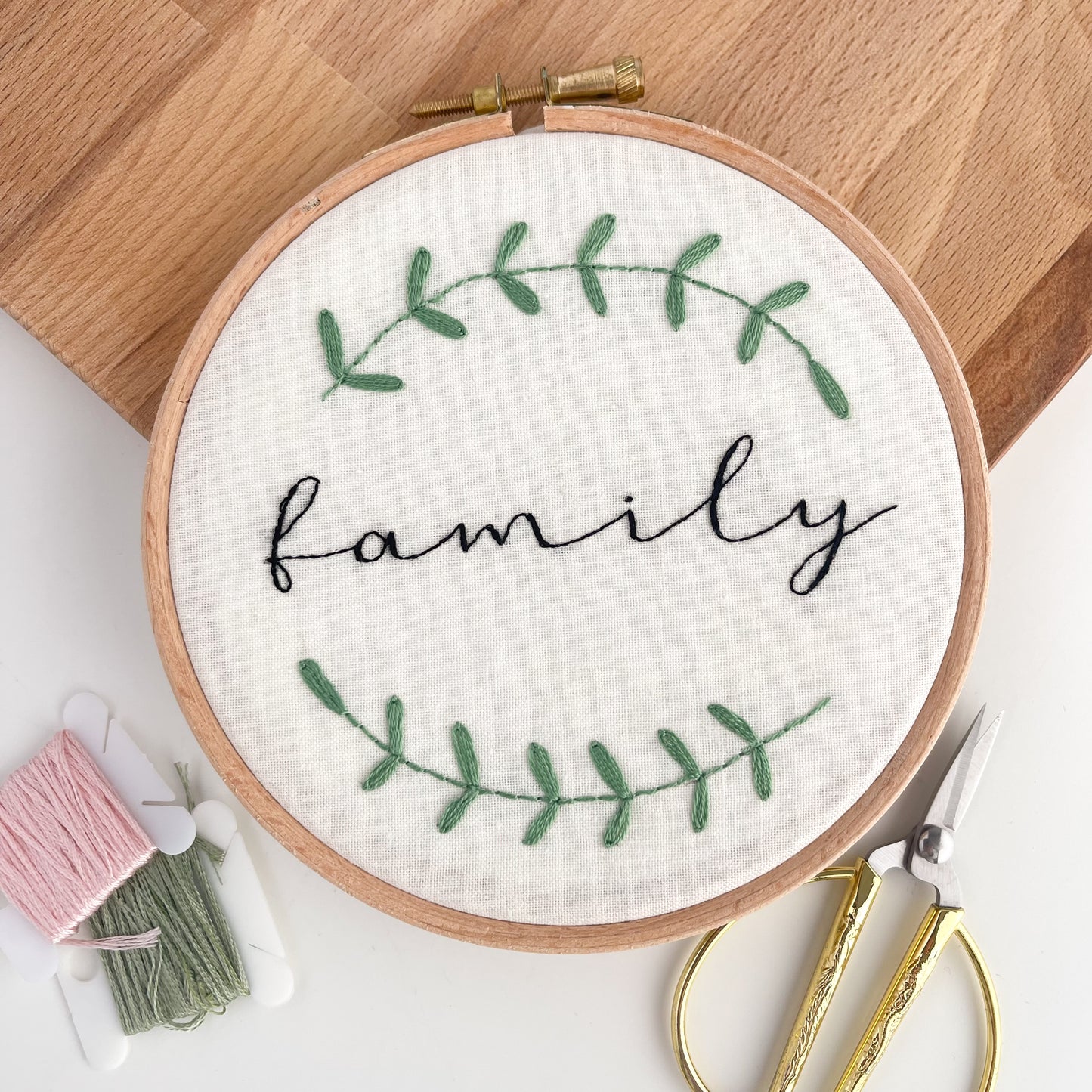 Family Hand Embroidery Hoop