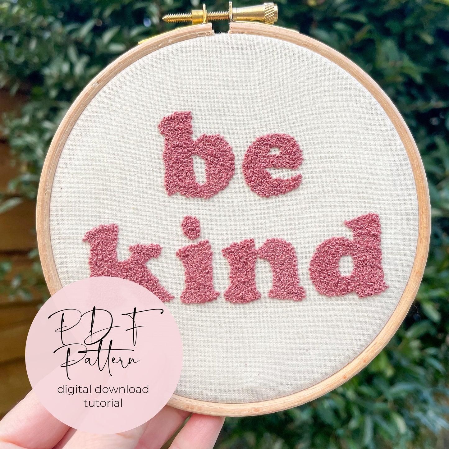 Be Kind French Knots Hand Embroidery PDF Pattern