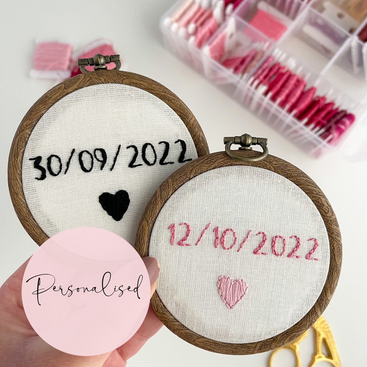 Personalised Date Hand Embroidery Hoop