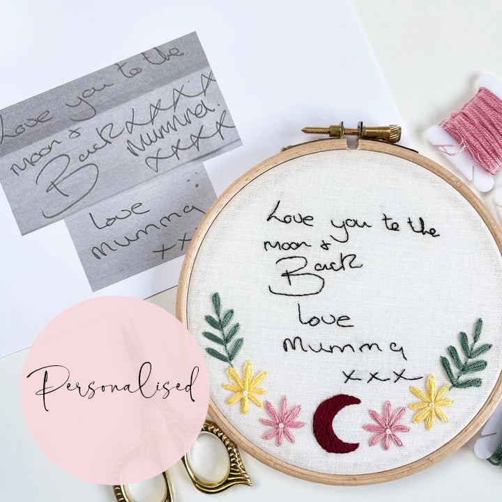 Handwriting Hand Embroidery Hoop