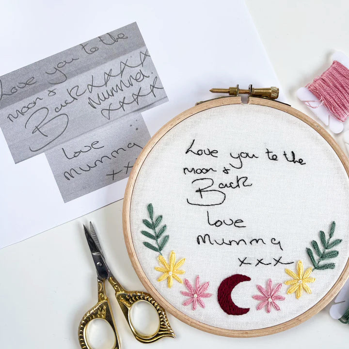 Handwriting Hand Embroidery Hoop