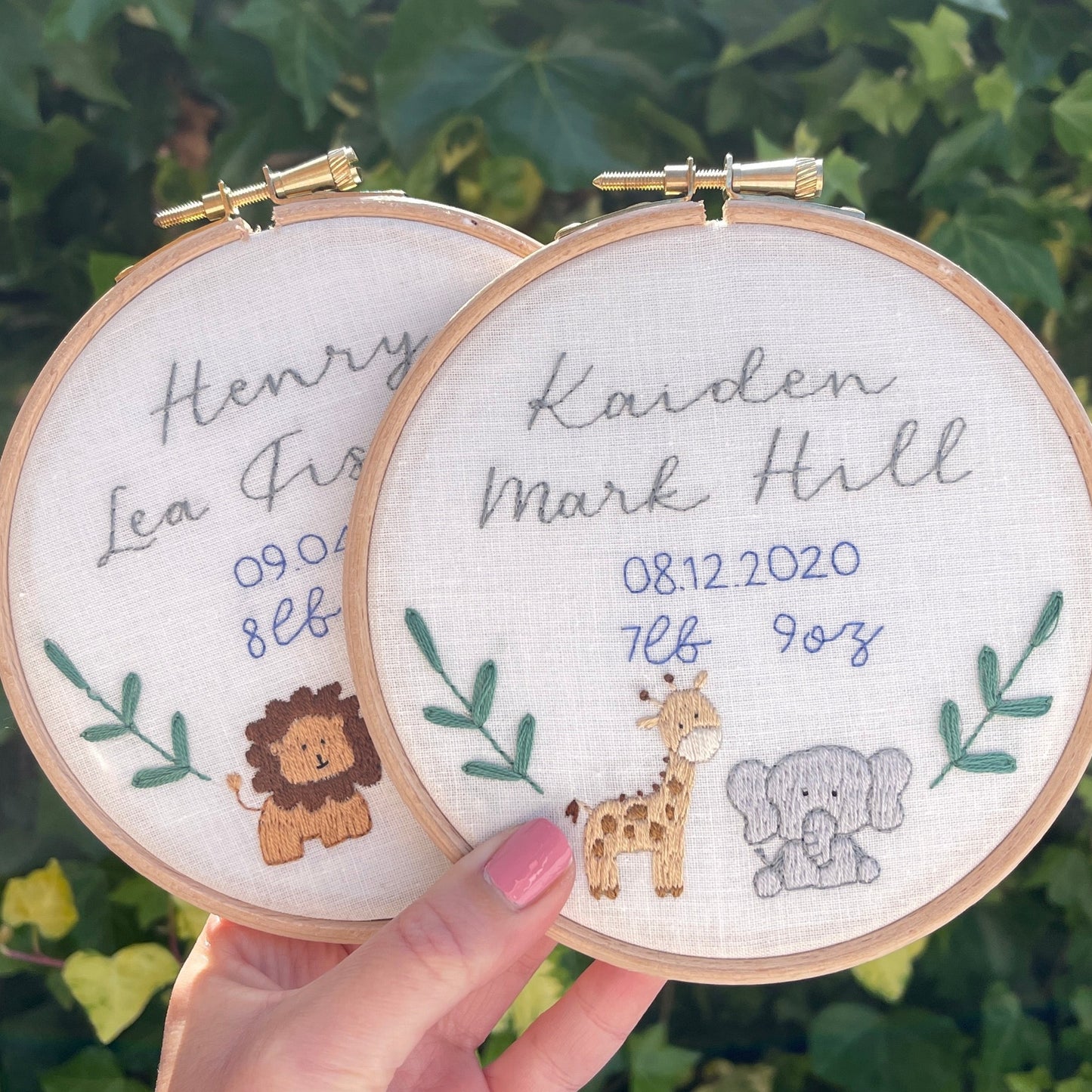 Baby Personalised Embroidery Hoop