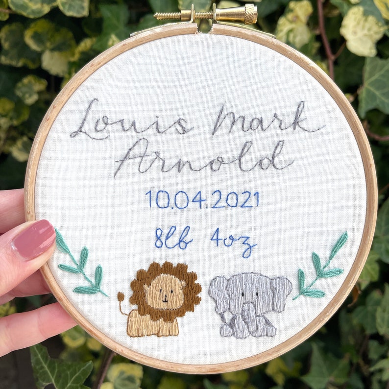 Baby Personalised Embroidery Hoop