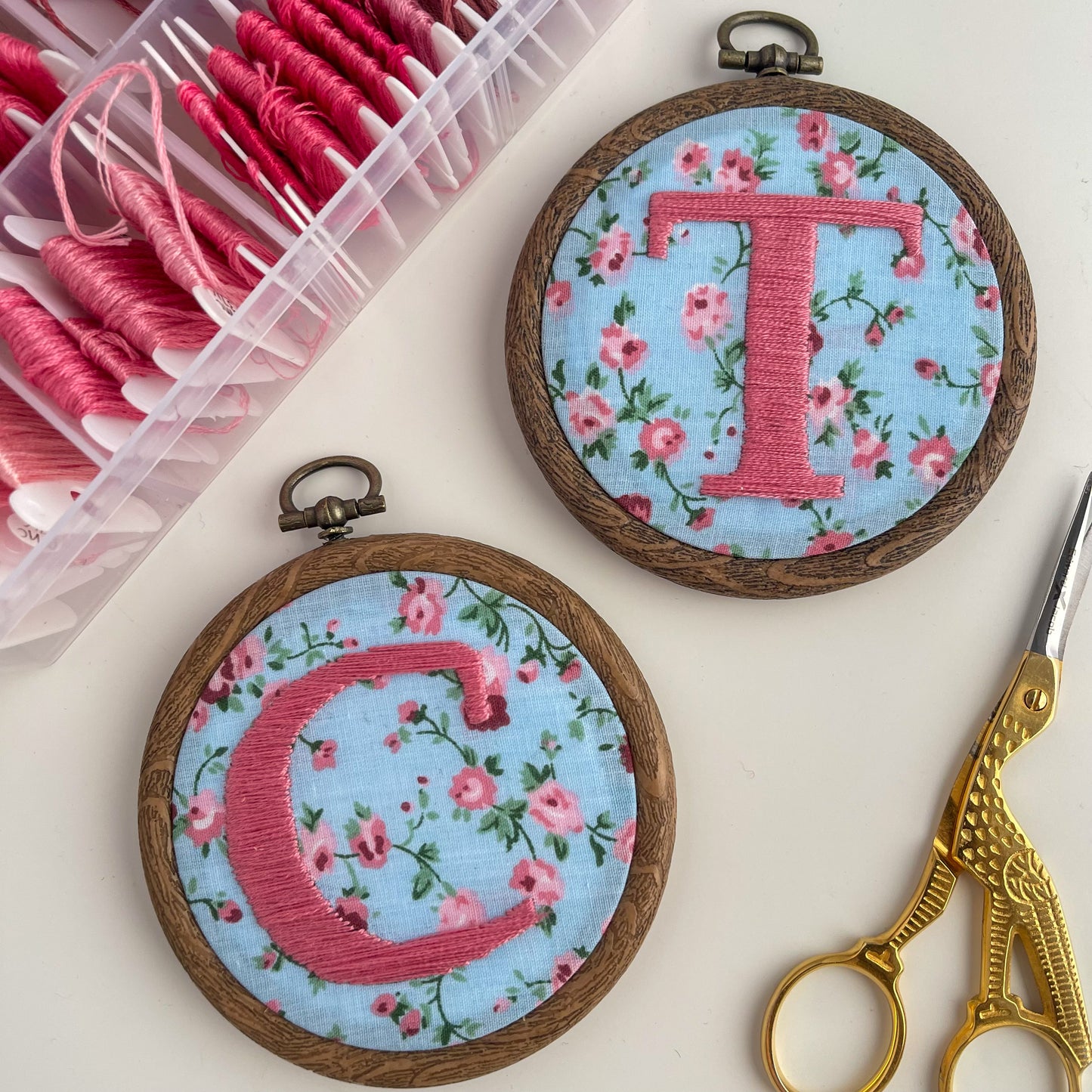 Personalised Floral Initial Letter Hoops