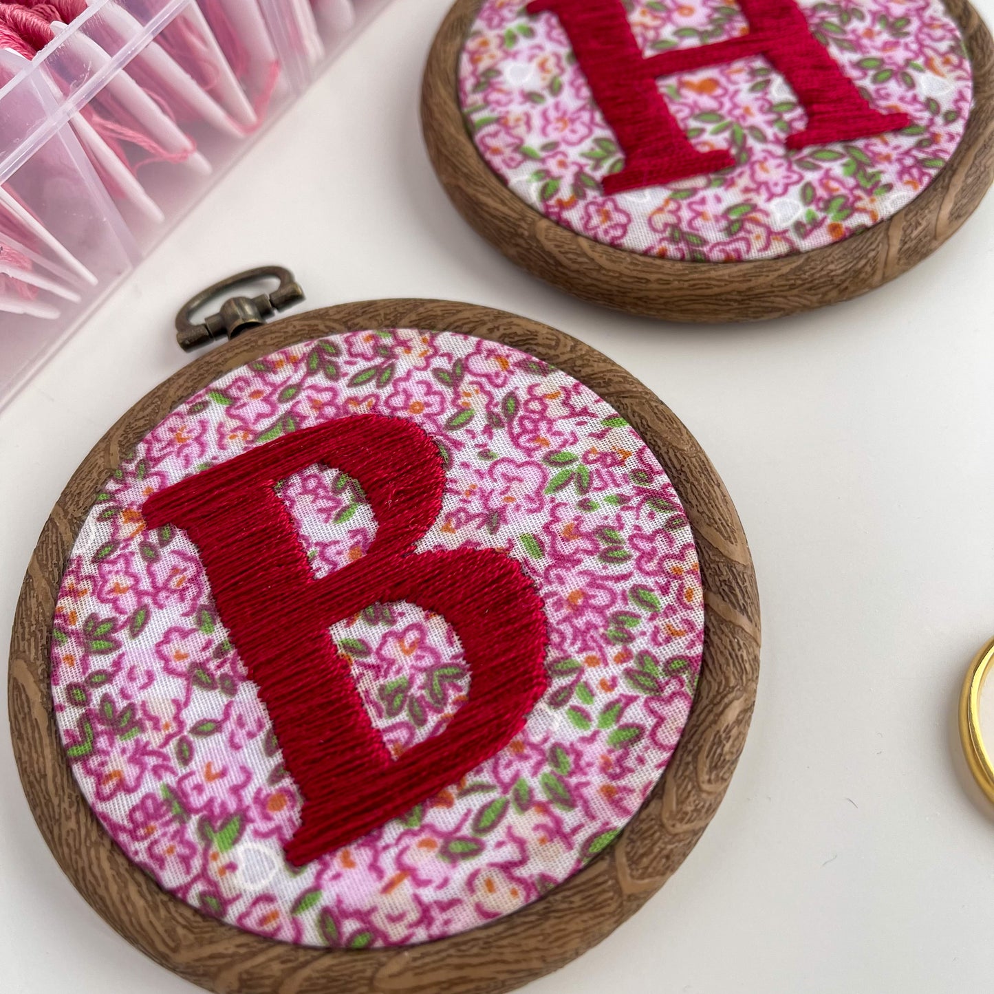 Personalised Floral Initial Letter Hoops