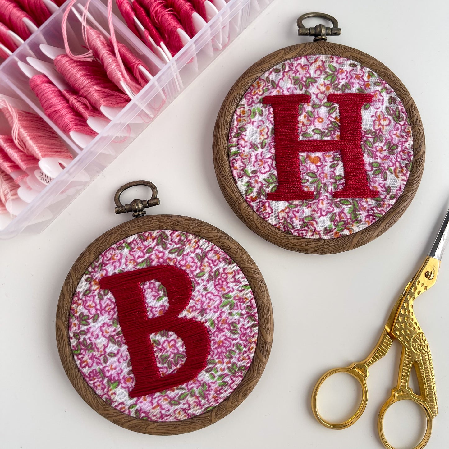 Personalised Floral Initial Letter Hoops