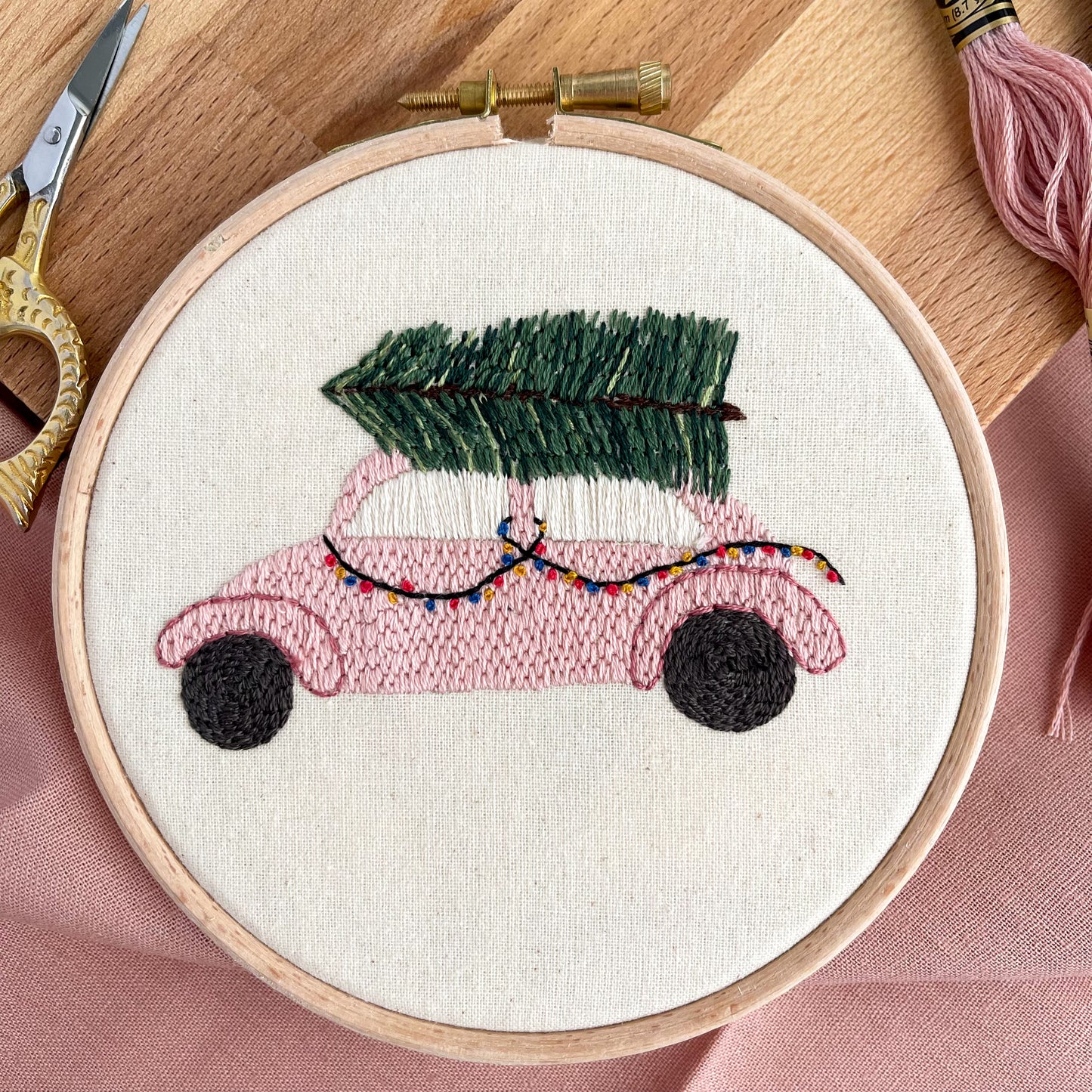 Christmas Car Embroidery PDF Pattern