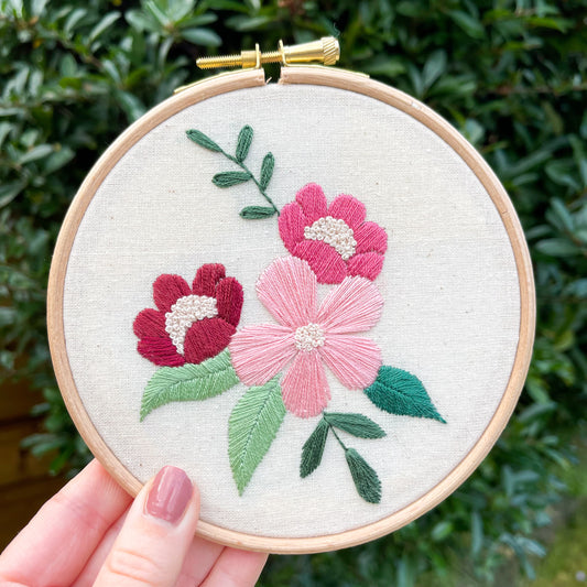 Floral Hand Embroidery Hoop