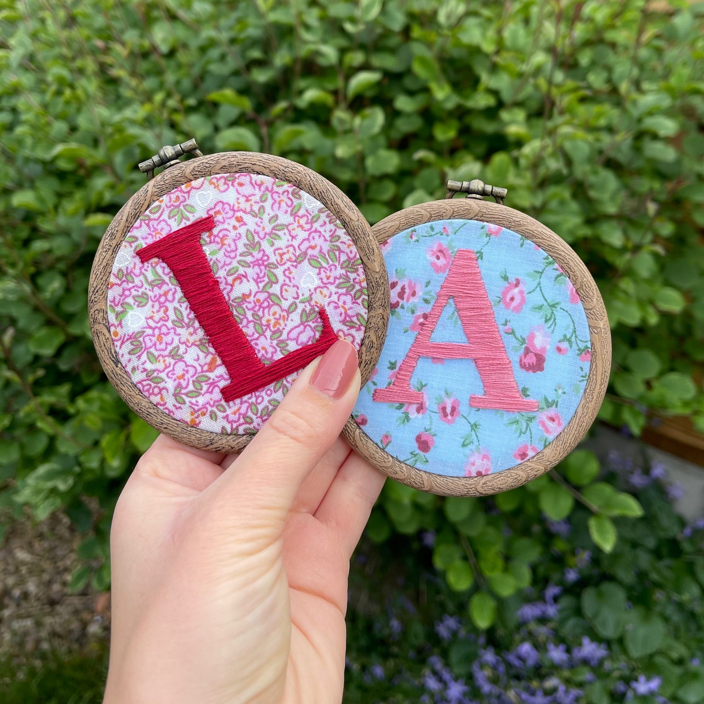 Personalised Floral Initial Letter Hoops