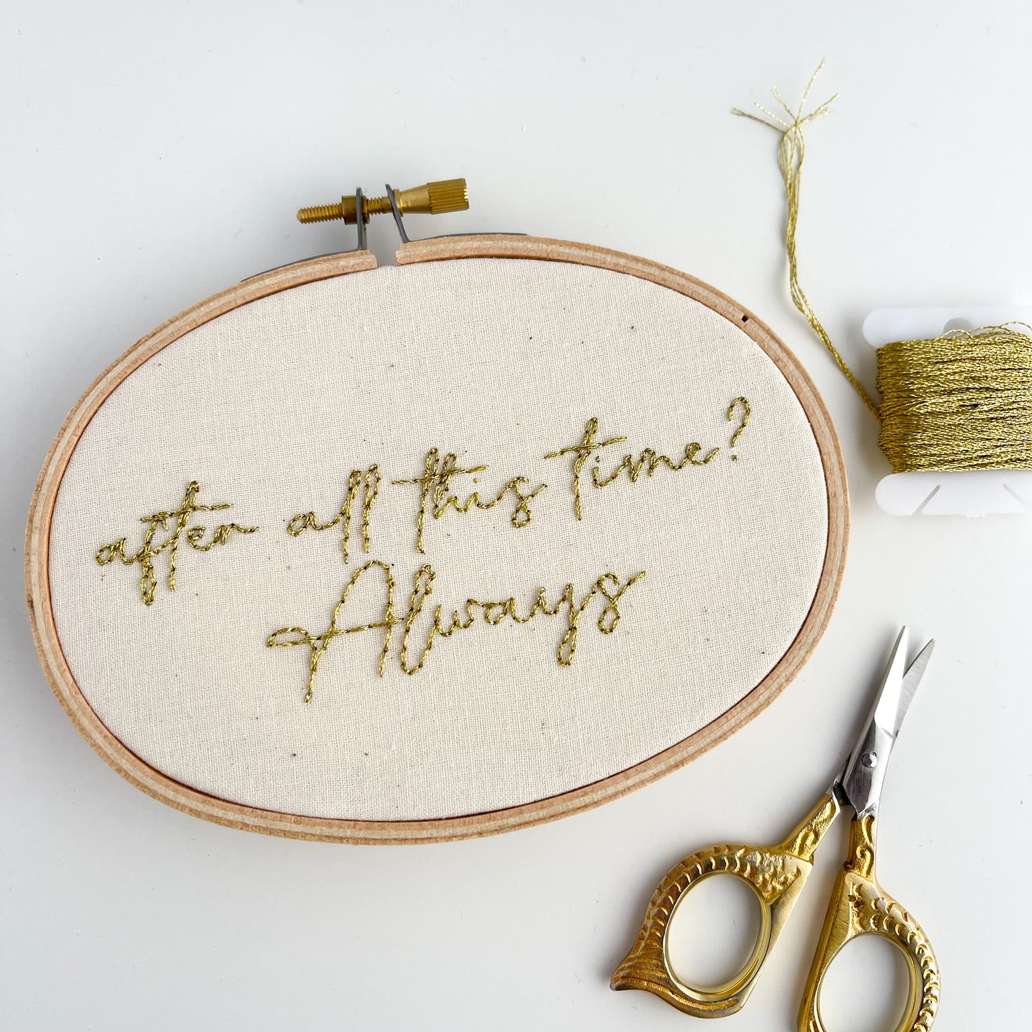 After All This Time Hand Embroidery Hoop
