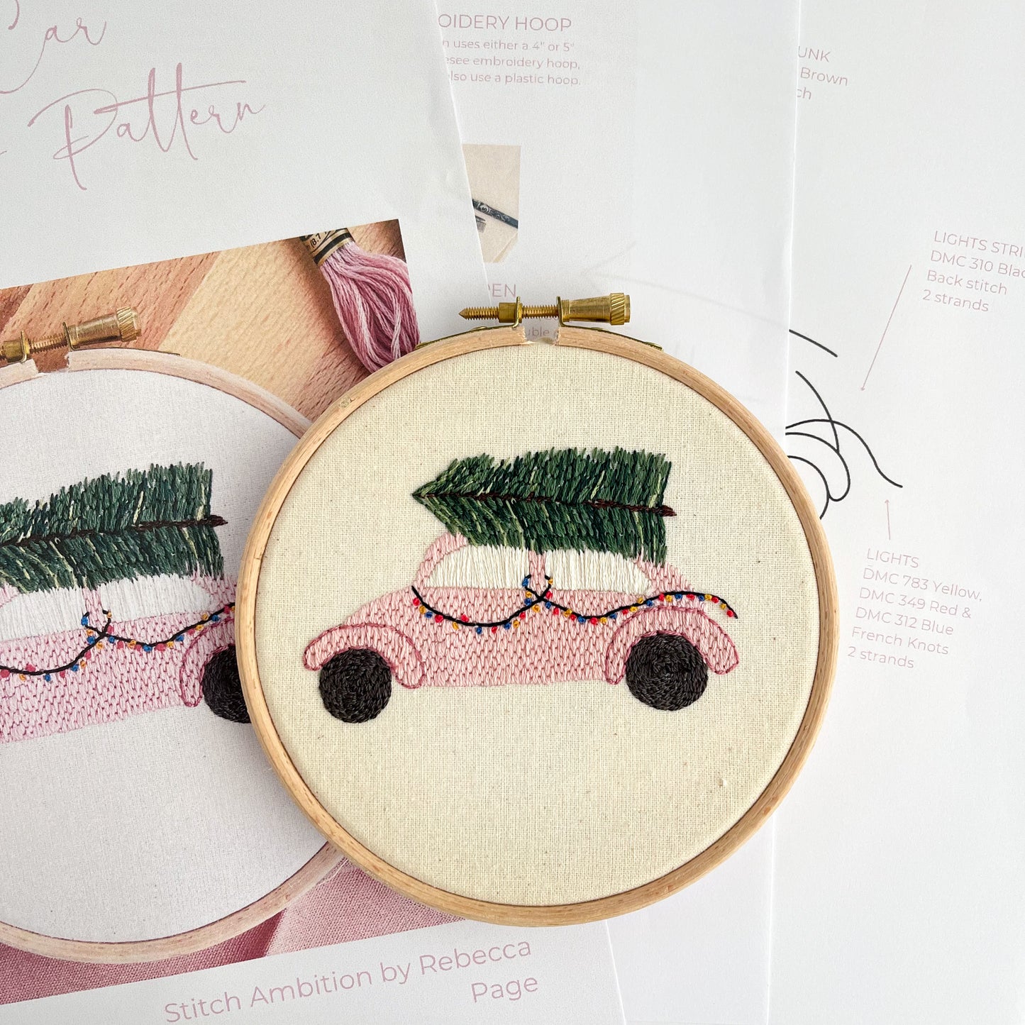 Christmas Car Embroidery PDF Pattern