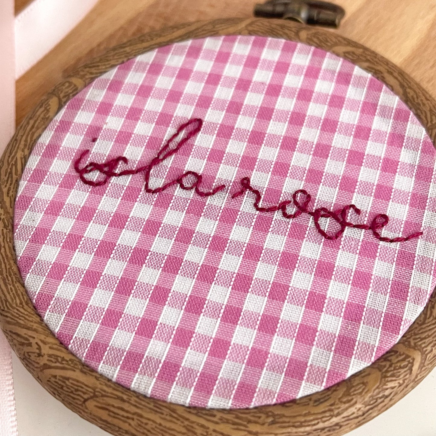 Personalised Gingham Name Hoop