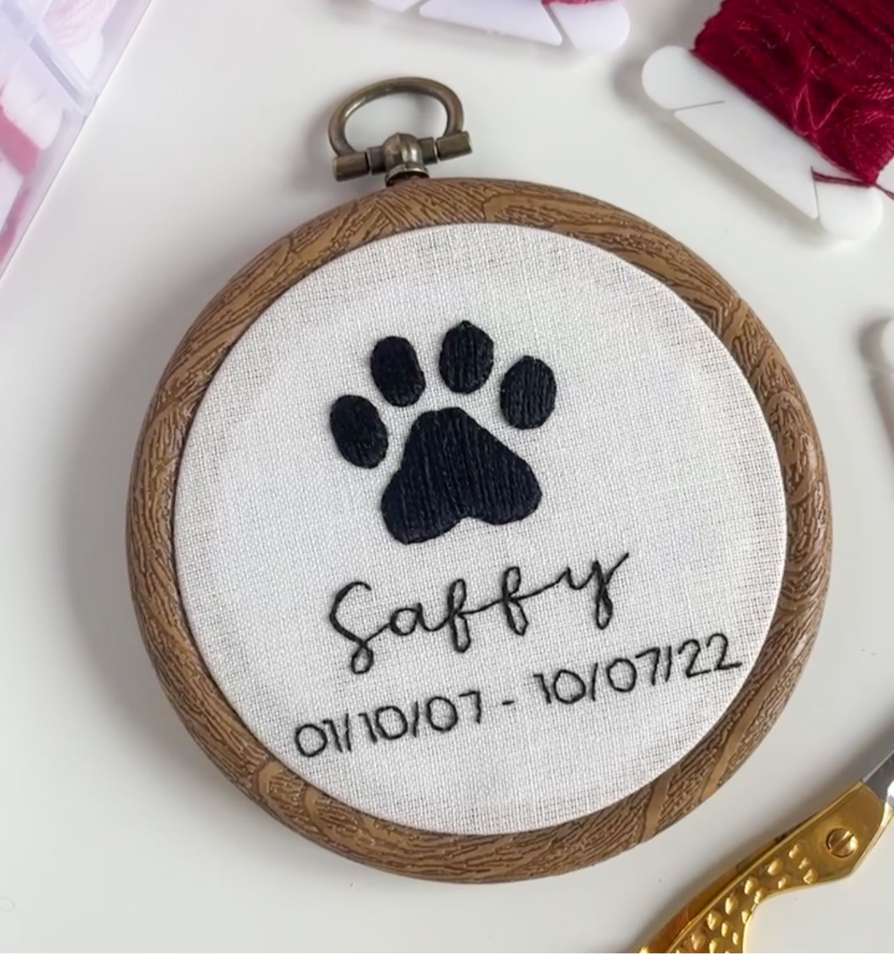 Personalised Pet Paw Print Embroidery