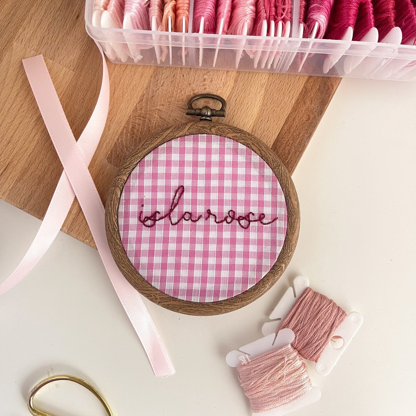 Personalised Gingham Name Hoop