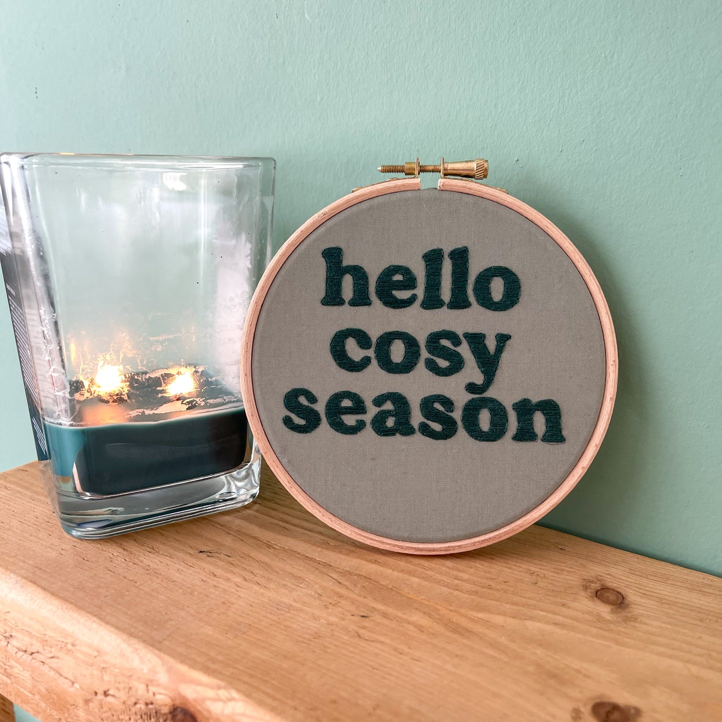 Cosy Season Hand Embroidery Hoop