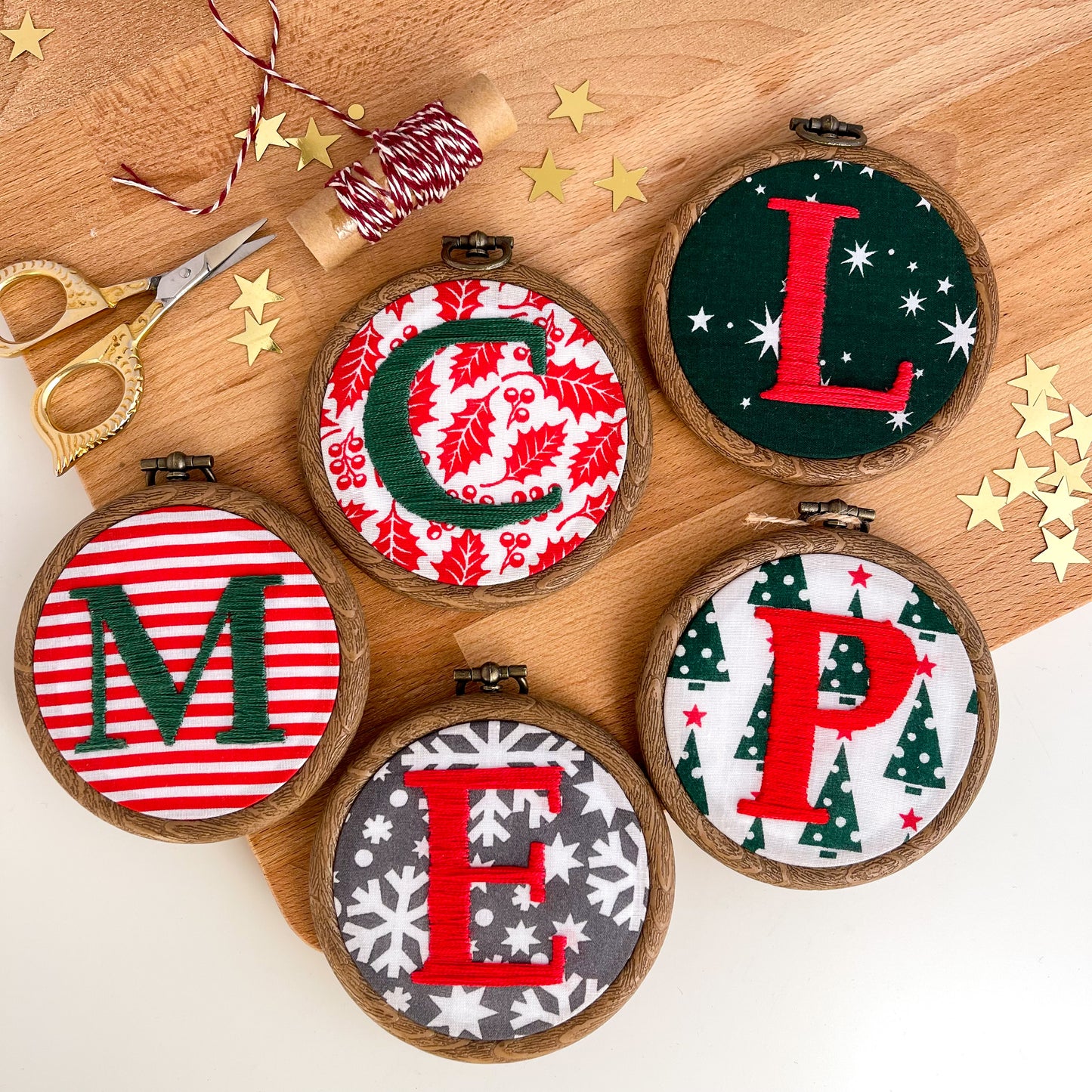 Personalised Christmas Hand Embroidery Hoop