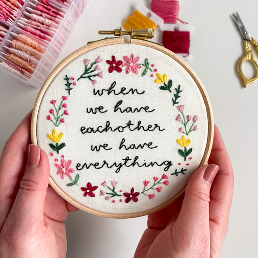 Family Friend Hand Embroidery Hoop