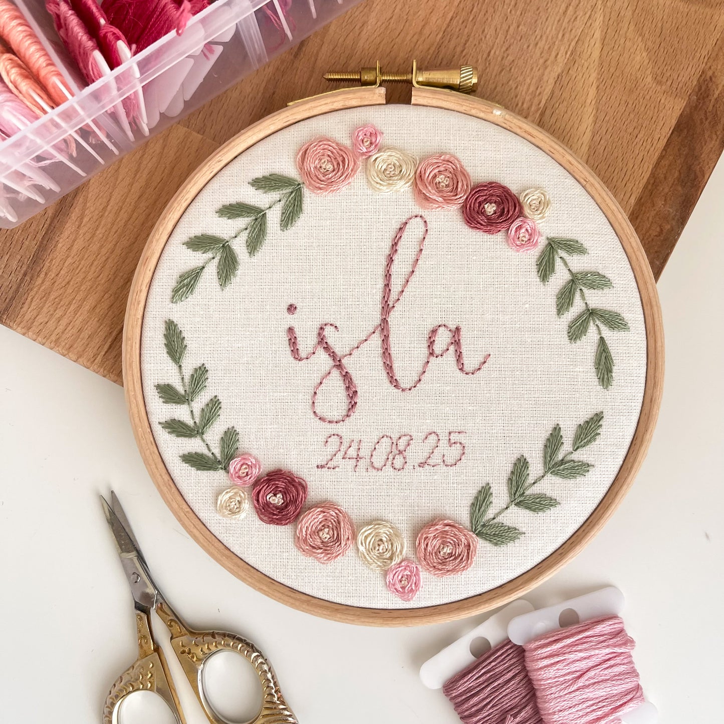 Custom Bespoke Hand Embroidery Hoop