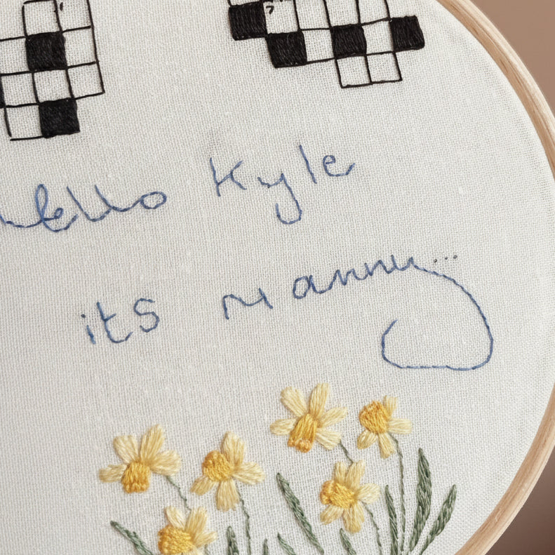 Handwriting Hand Embroidery Hoop