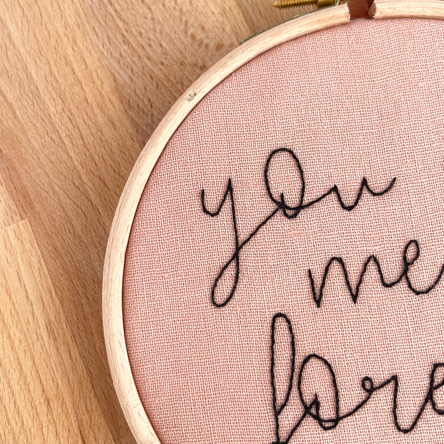 You & Me Forever Embroidery Quote Hoop