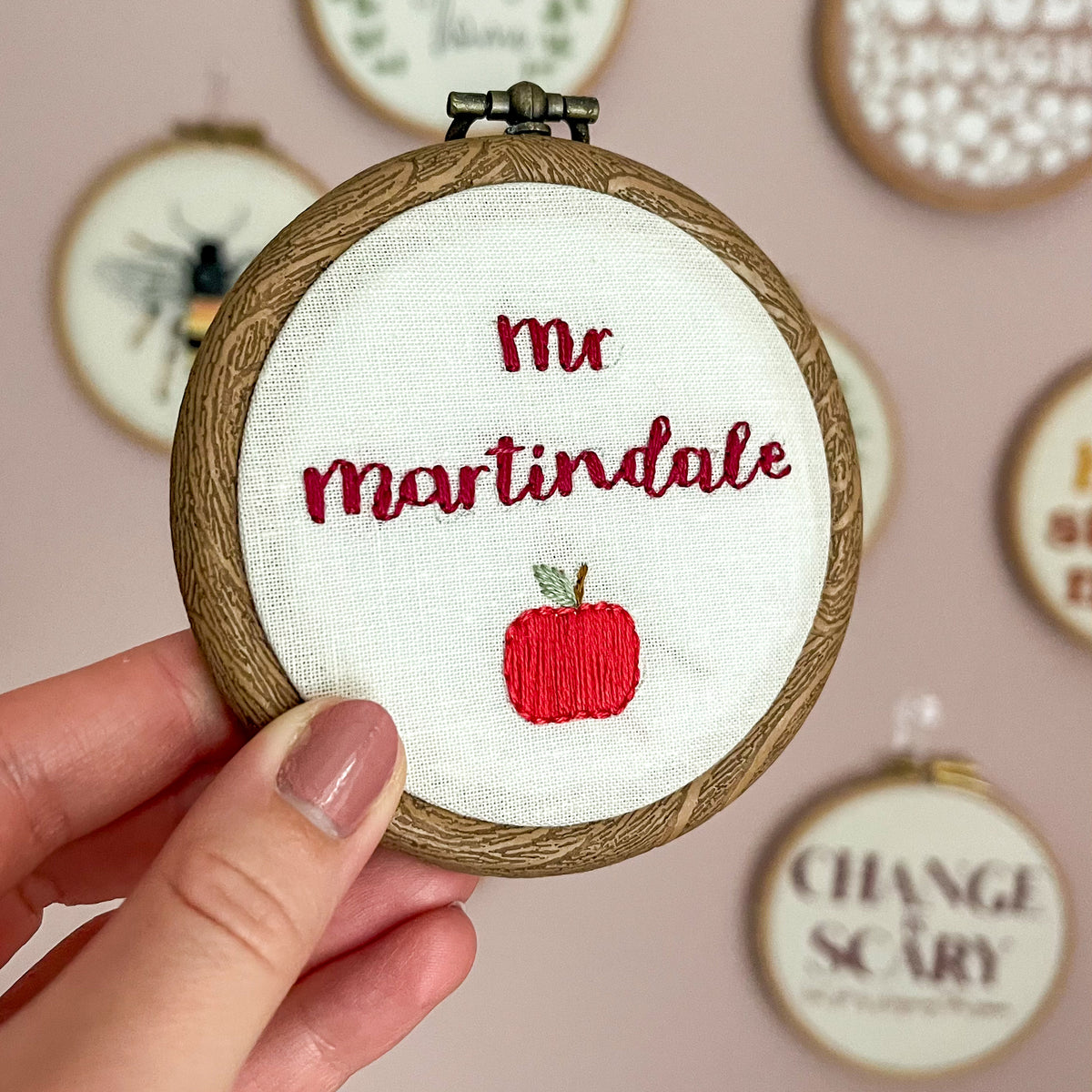 Teacher Hand Embroidery Hoop