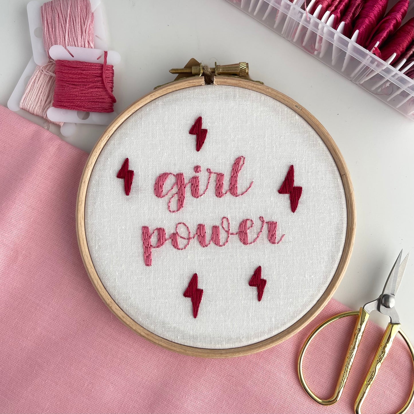 Girl Power Hand Embroidery Hoop