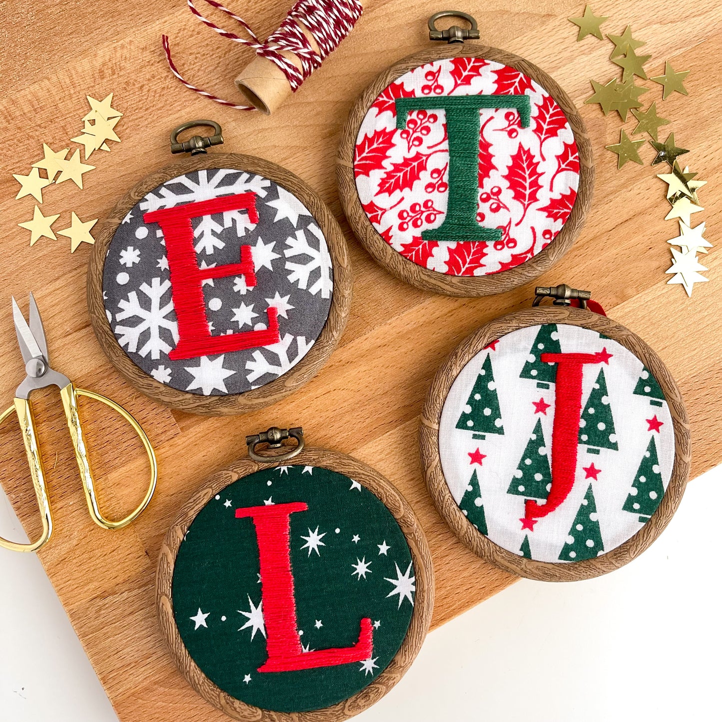 Personalised Christmas Hand Embroidery Hoop