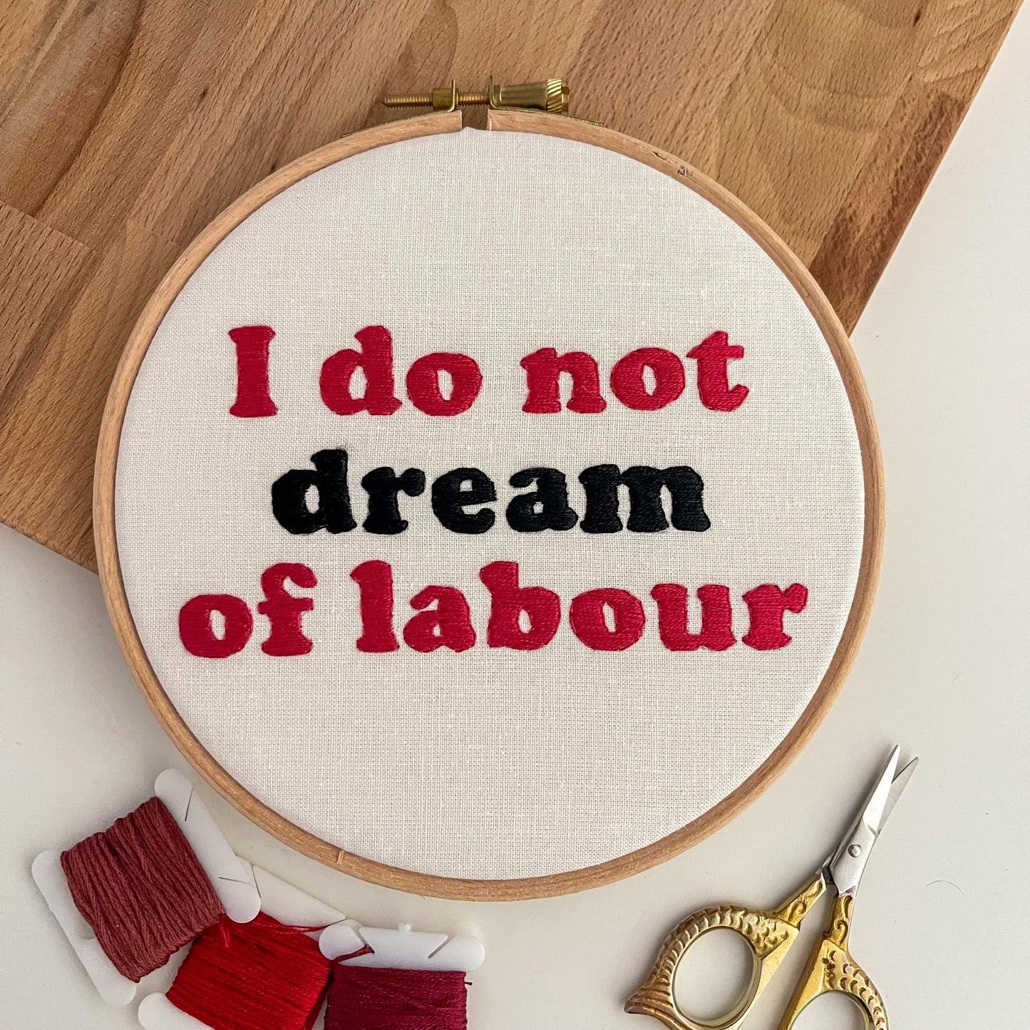 Custom Retro Quote Text Embroidery