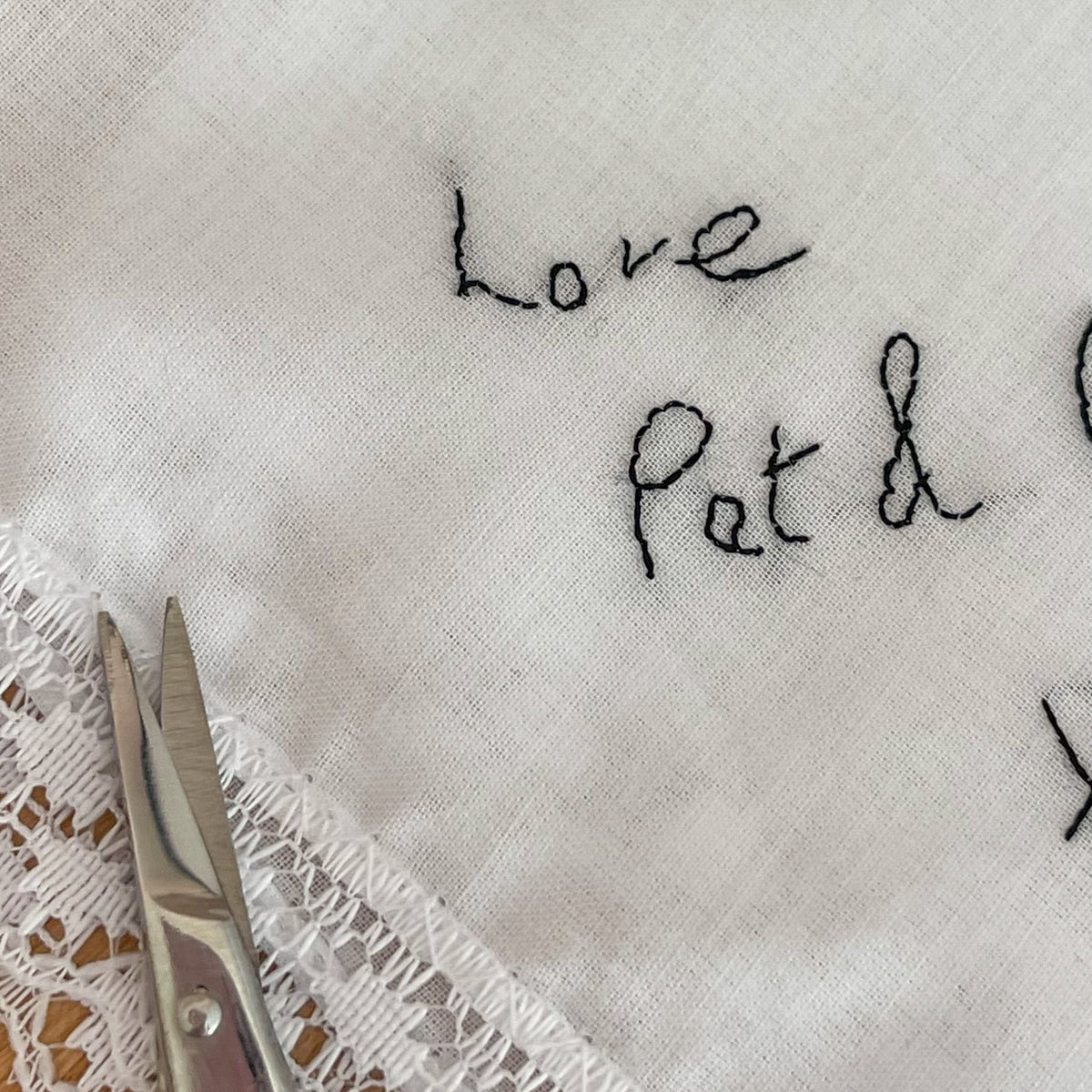 Handwriting Embroidered Handkerchief