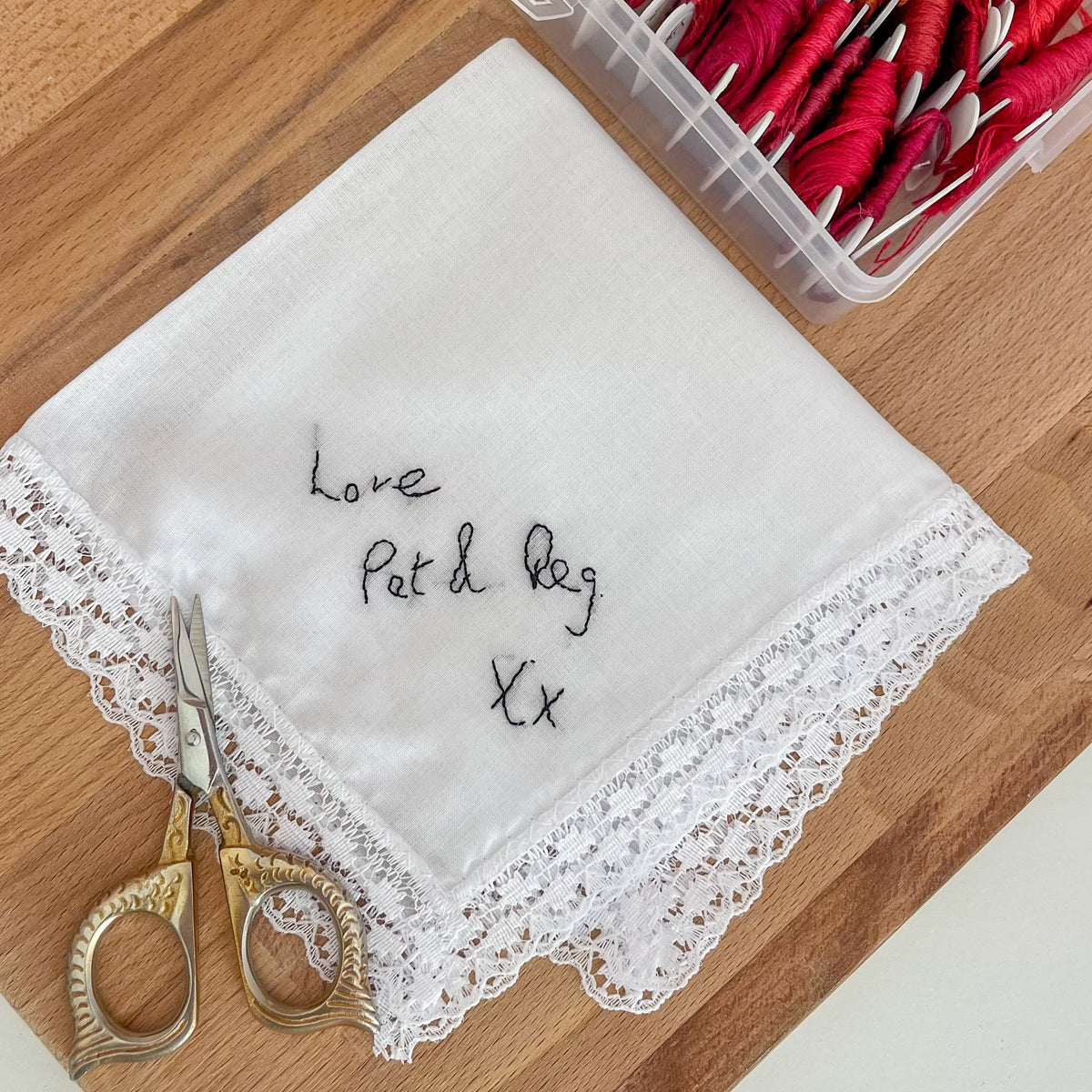 Handwriting Embroidered Handkerchief