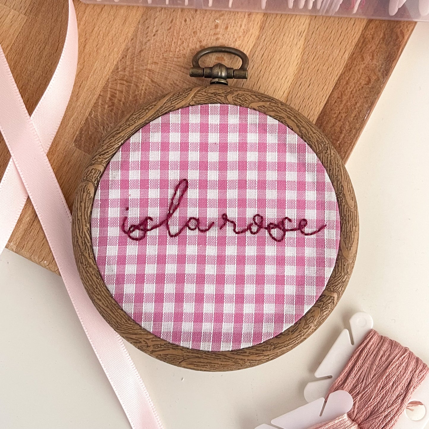 Personalised Gingham Name Hoop