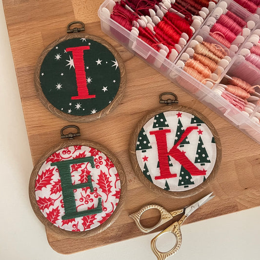 Personalised Christmas Hand Embroidery Hoop