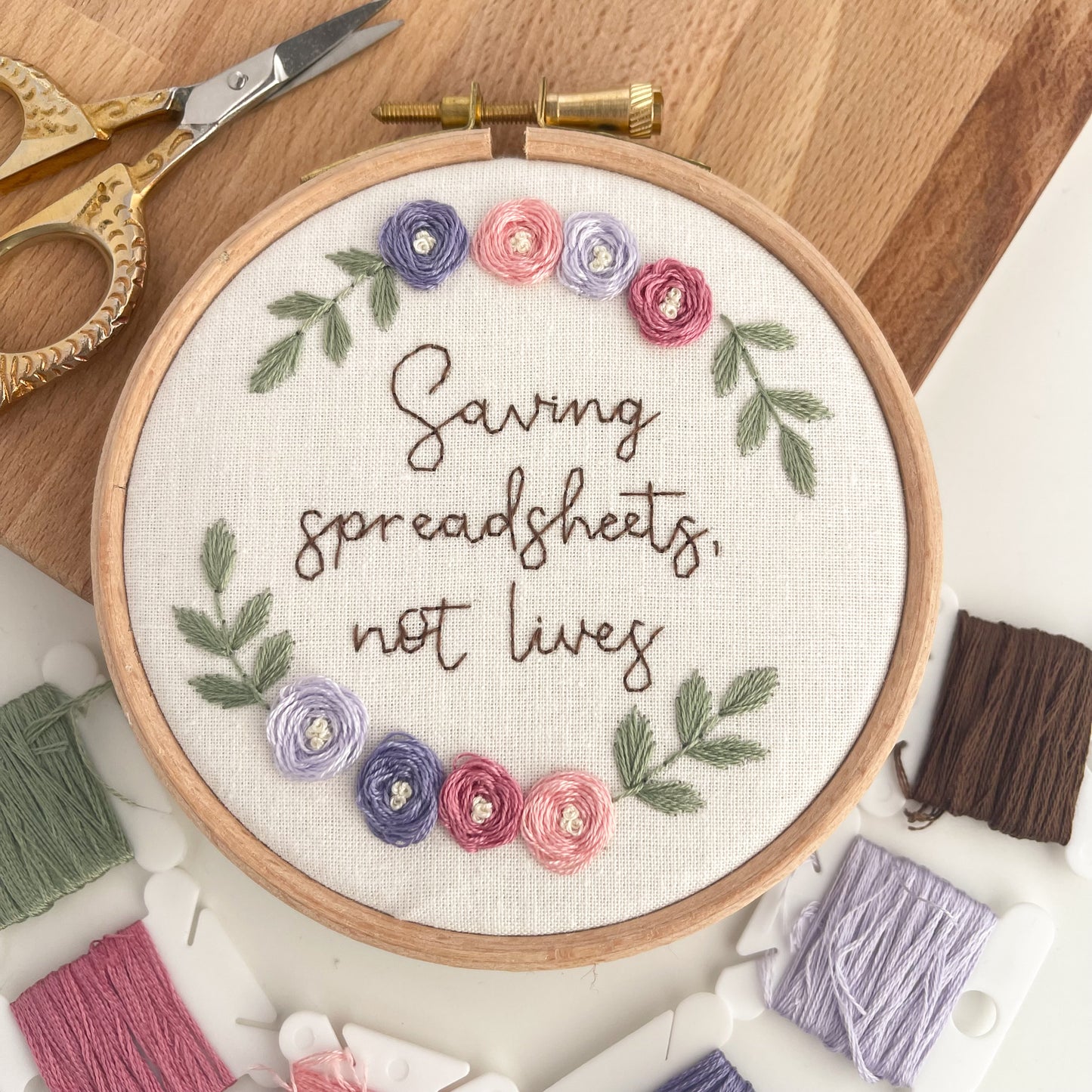 Custom Bespoke Hand Embroidery Hoop