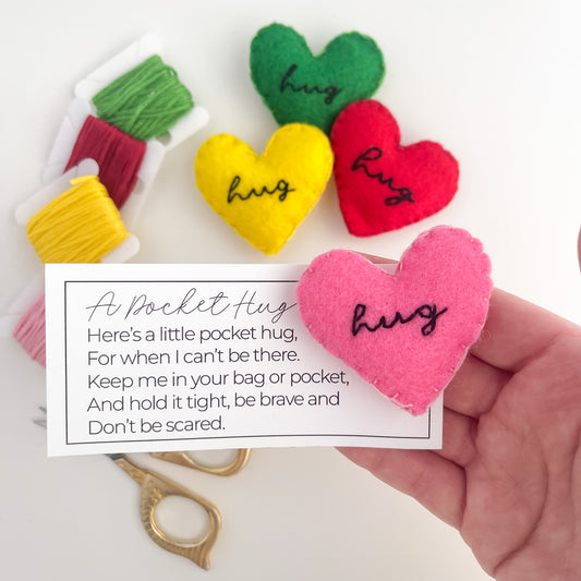 Pocket Hug Embroidered Heart